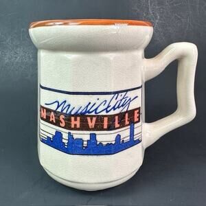Nashville Tenn. Music City Souvenir Mug / Coffee Cup Skyline Musical Vintage